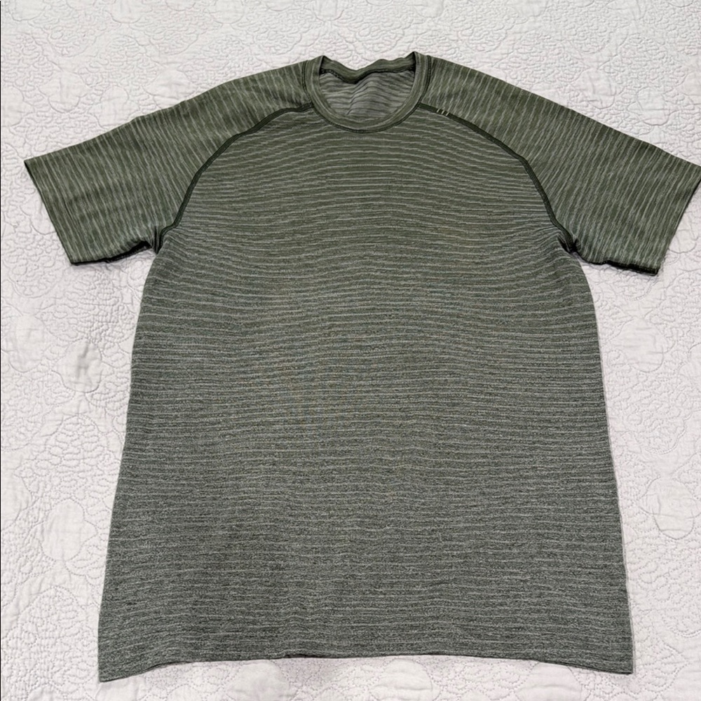 lululemon athletica Olive Striped Tee